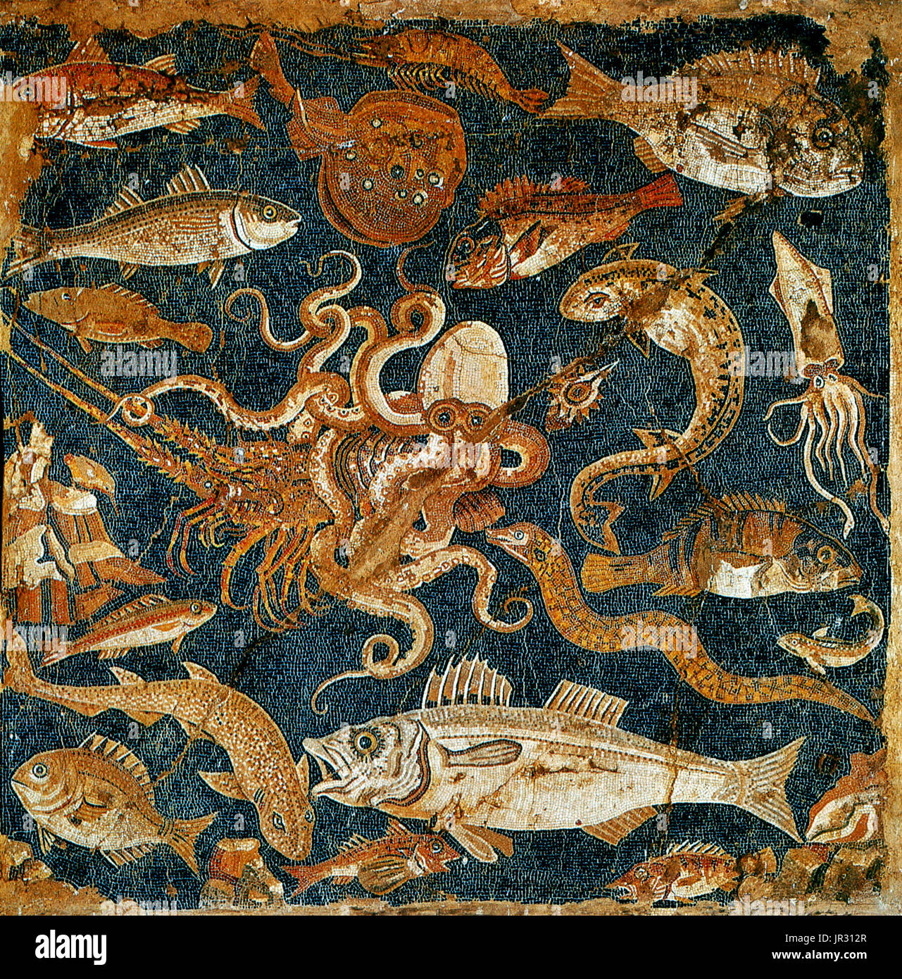 Römische Marine Mosaik, 2. Jahrhundert v. Chr. Stockfoto