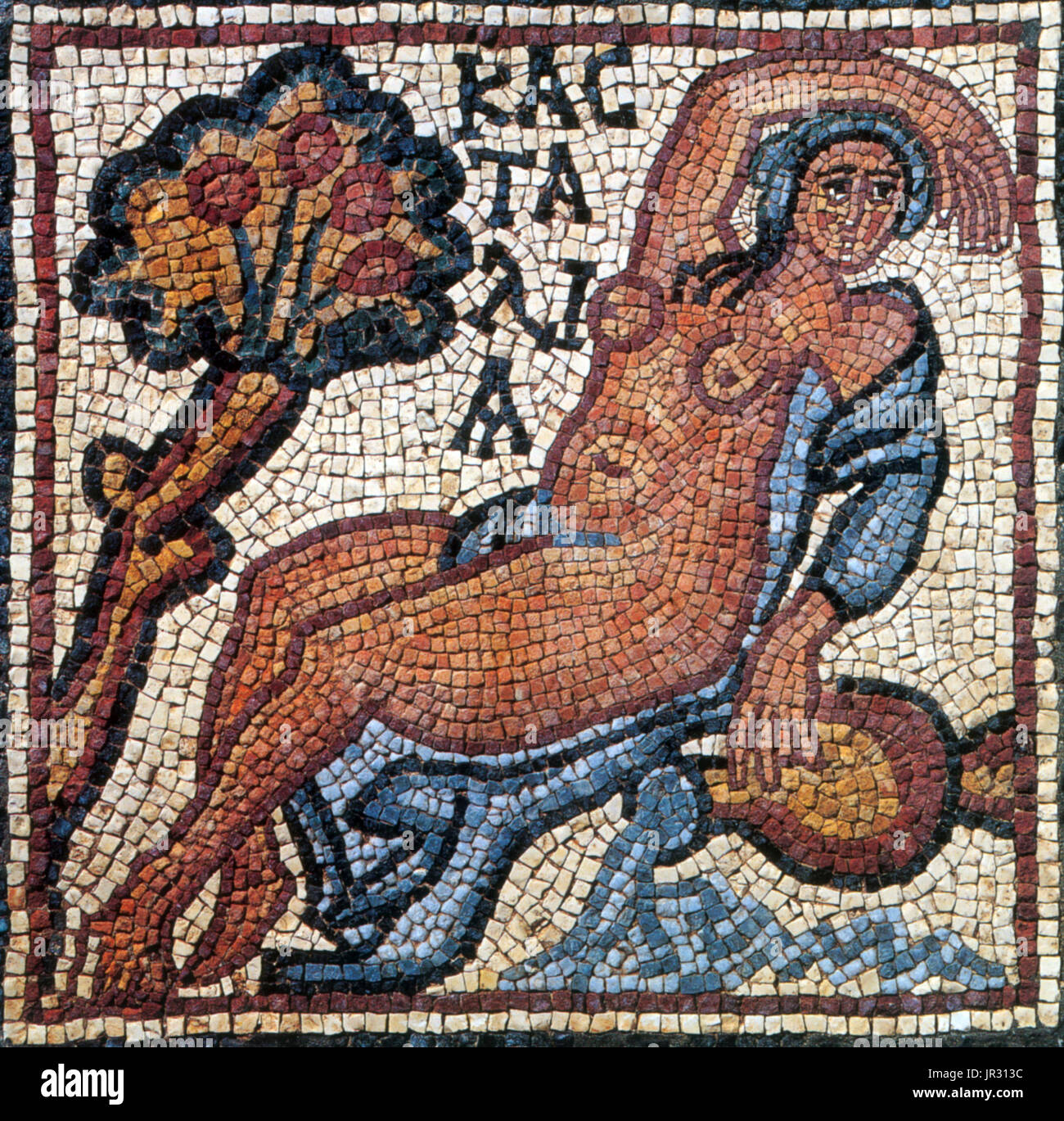 Kastalia von Delphi, byzantinische Mosaik, 6. Stockfoto