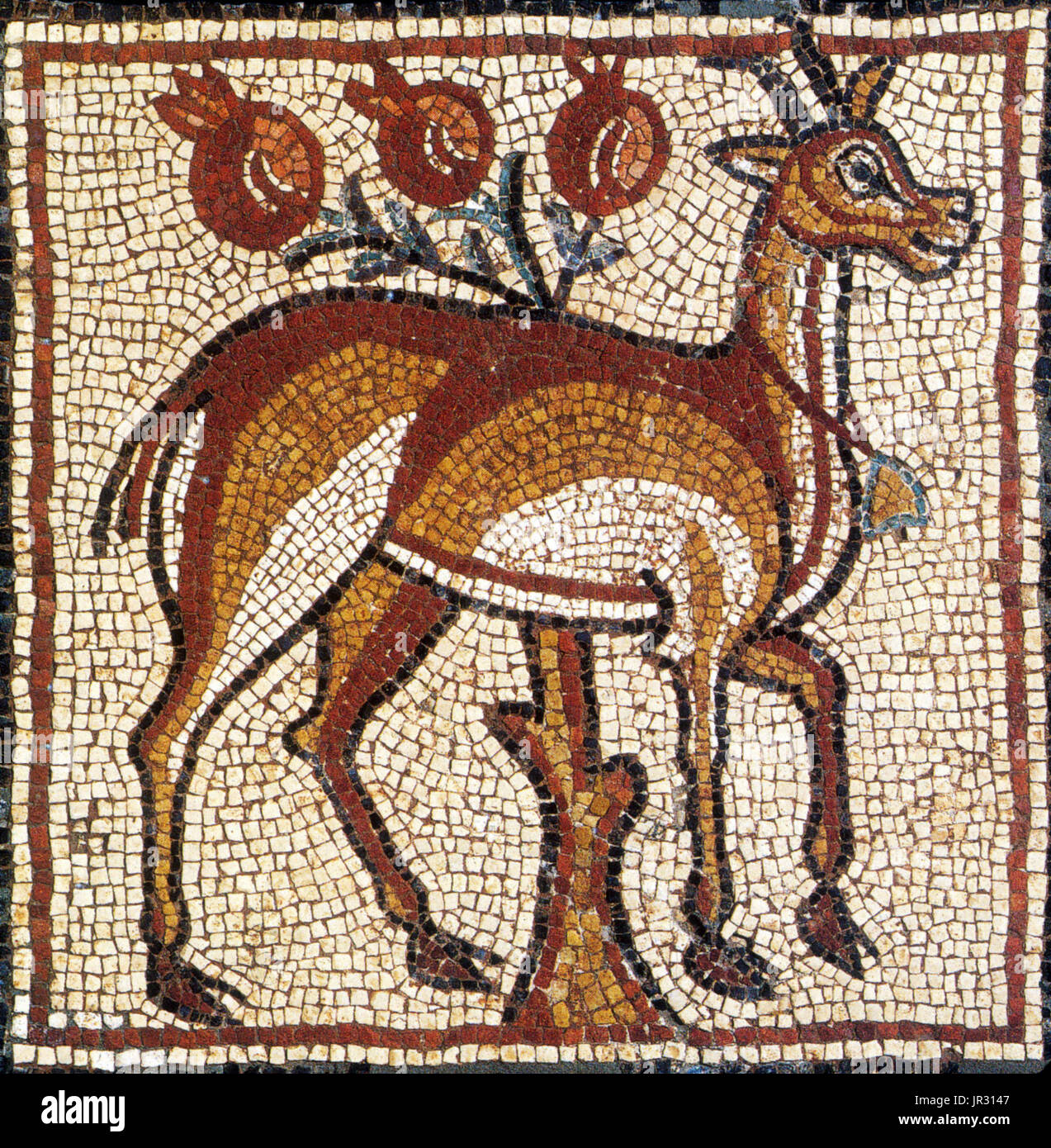 Gazelle, byzantinische Mosaik, 6. Stockfoto