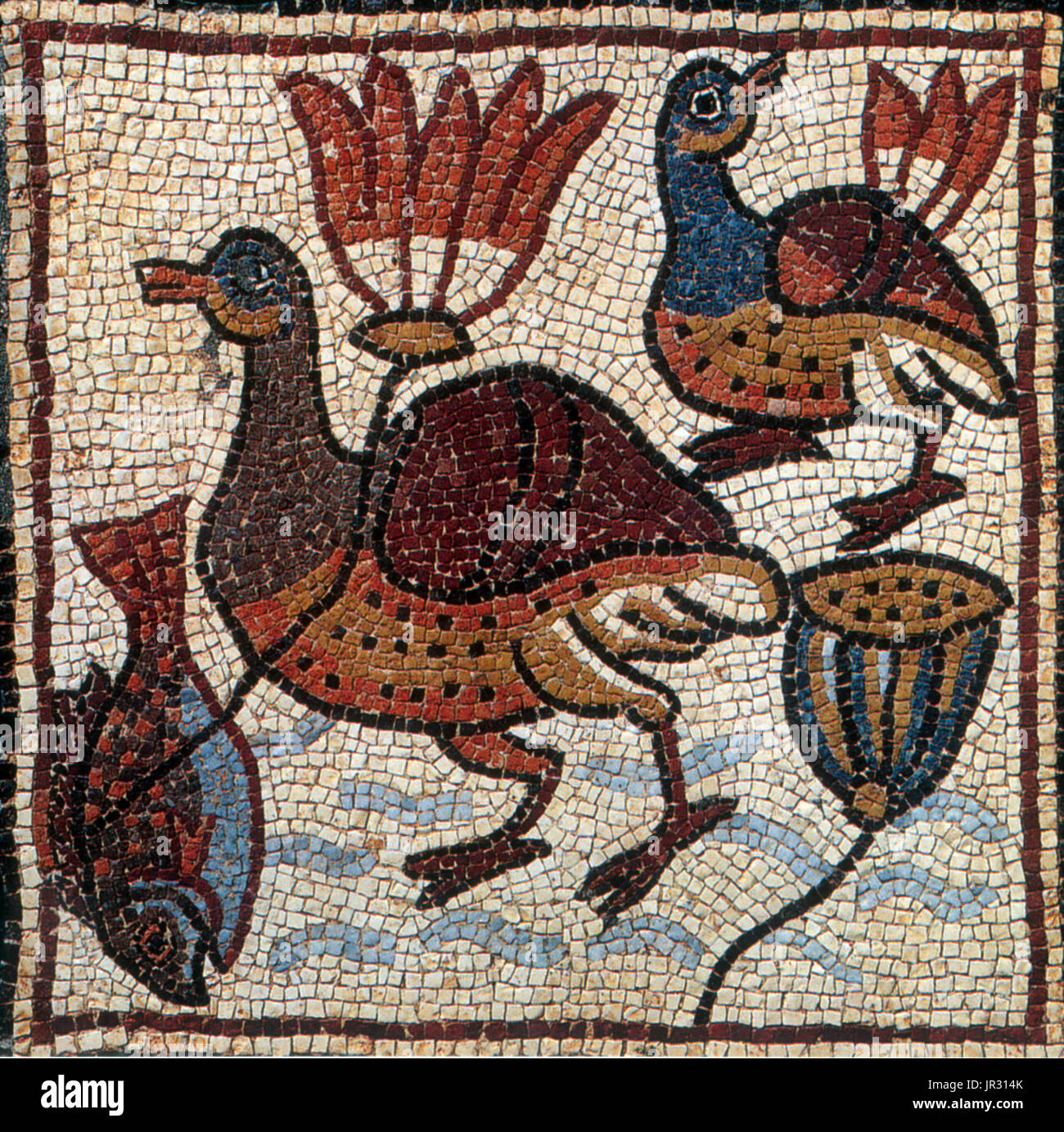Nil Fauna, byzantinische Mosaik, 6. Stockfoto