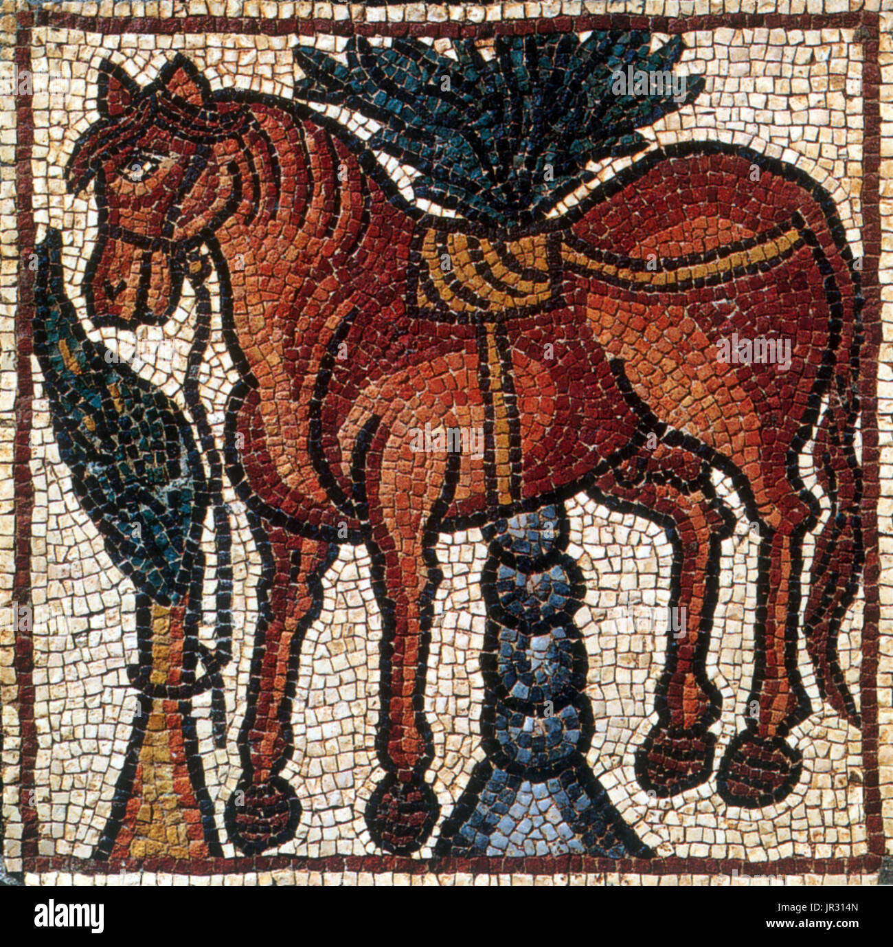Pferd, byzantinische Mosaik, 6. Stockfoto