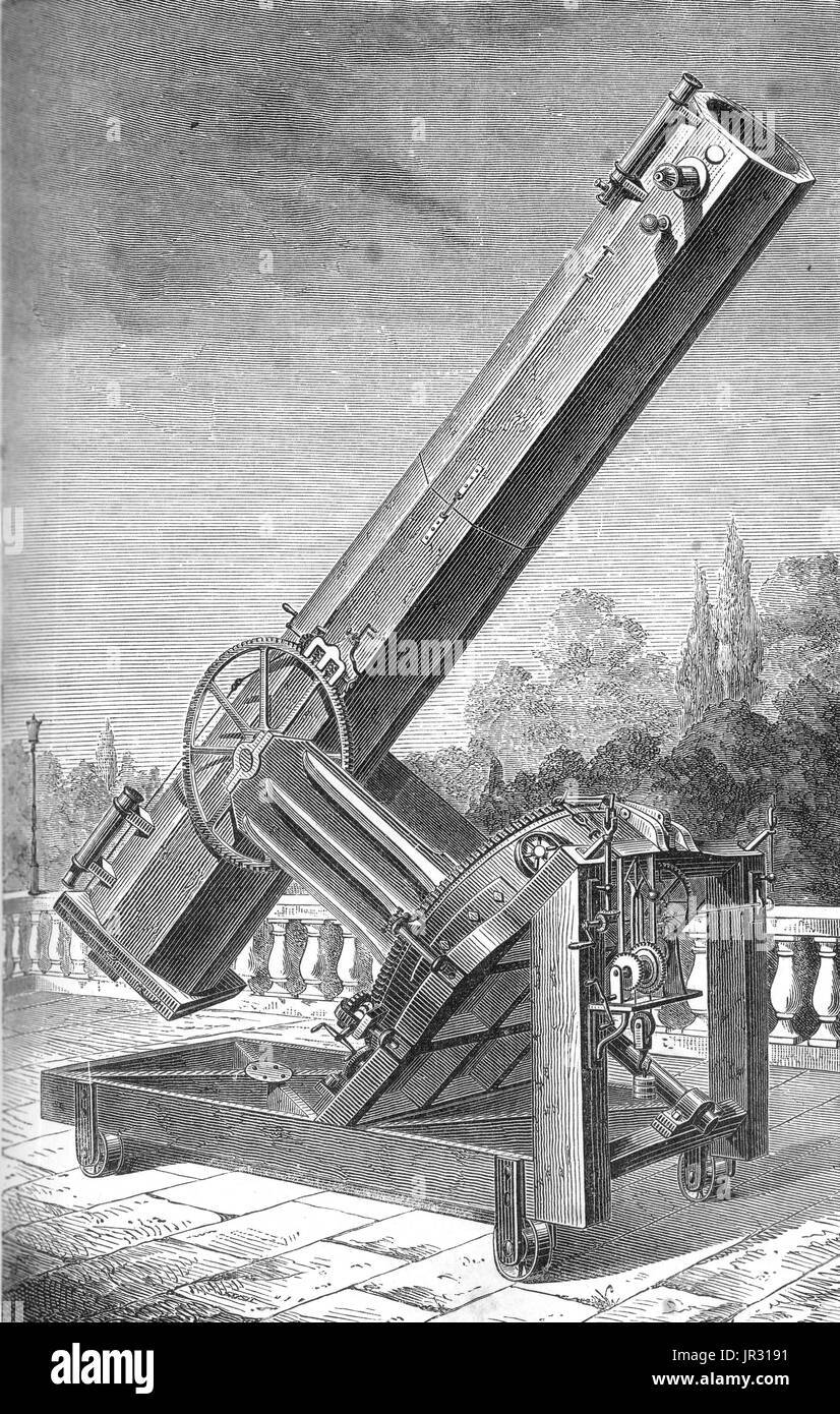 Marseille-Observatorium ist ein astronomisches Observatorium befindet sich in Marseille, Frankreich. In seiner Inkarnation im Jahre 1877 war es der Fundort von einer Gruppe von Galaxien bekannt als Stephans Quintett, von dessen Direktor Édouard Stephan entdeckt. Ein Spiegelteleskop ist ein optisches Teleskop verwendet ein Single oder eine Kombination von gekrümmten spiegeln, die Licht und Form ein Bild widerspiegeln. Das Spiegelteleskop wurde im 17. Jahrhundert als Alternative zum Refracting Teleskop erfunden, die zu diesem Zeitpunkt war ein Design, die starke chromatische Aberration litt. Reflektierende Teleskope kommen in vielen design-va Stockfoto
