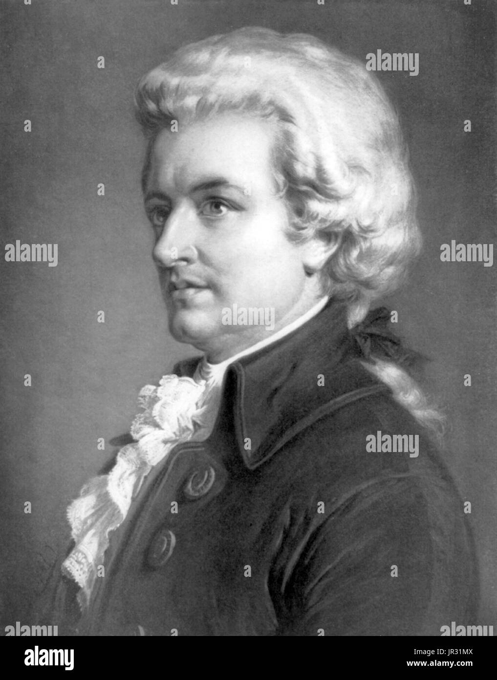 Wolfgang Amadeus Mozart (27. Januar 1756 - 5. Dezember 1791) war eine produktivsten und einflussreichsten Komponisten der Klassik. Er komponierte über 600 Werke, viele anerkannt als Zinnen der Symphonik, Concertante, Kammer, Opern, und Chormusik. Er gehört zu den meisten nachhaltig beliebt von klassischen Komponisten. Mozart war ein Wunderkind zuständigen auf Tastatur und Geige, er komponierte im Alter von fünf Jahren und spielte vor europäischen Königshäusern. Mit 17 Jahren wurde er als Hofmusiker in Salzburg tätig, aber beim Gast in Wien im Jahre 1781, wurde er entlassen. Er entschied sich, in der Hauptstadt bleiben wo He Halbzeuge Stockfoto