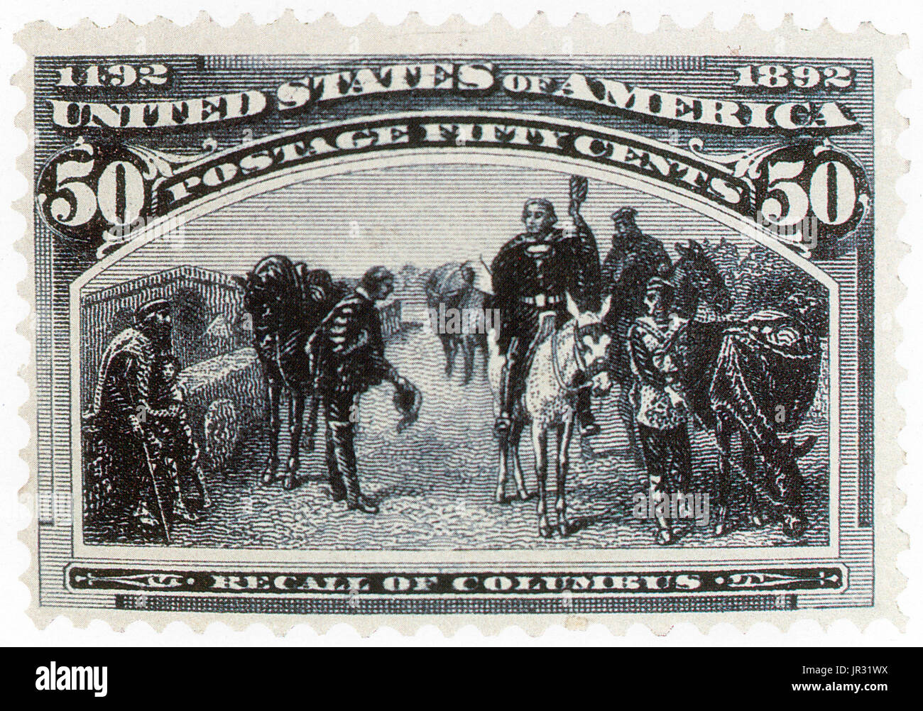 Rückruf von Columbus, USA Briefmarke, 1893 Stockfoto