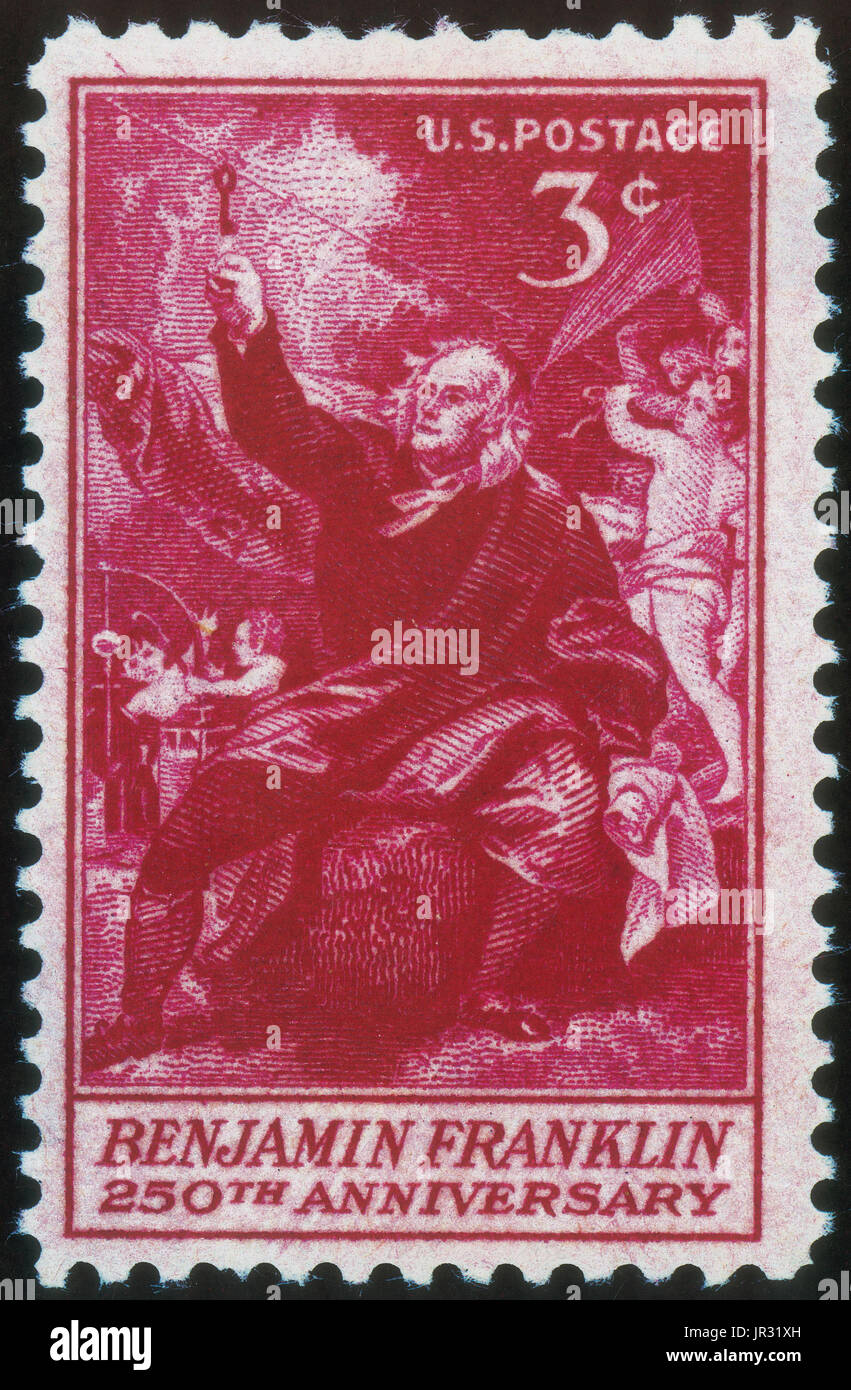 Benjamin Franklin, USA Briefmarke,1956 Stockfoto