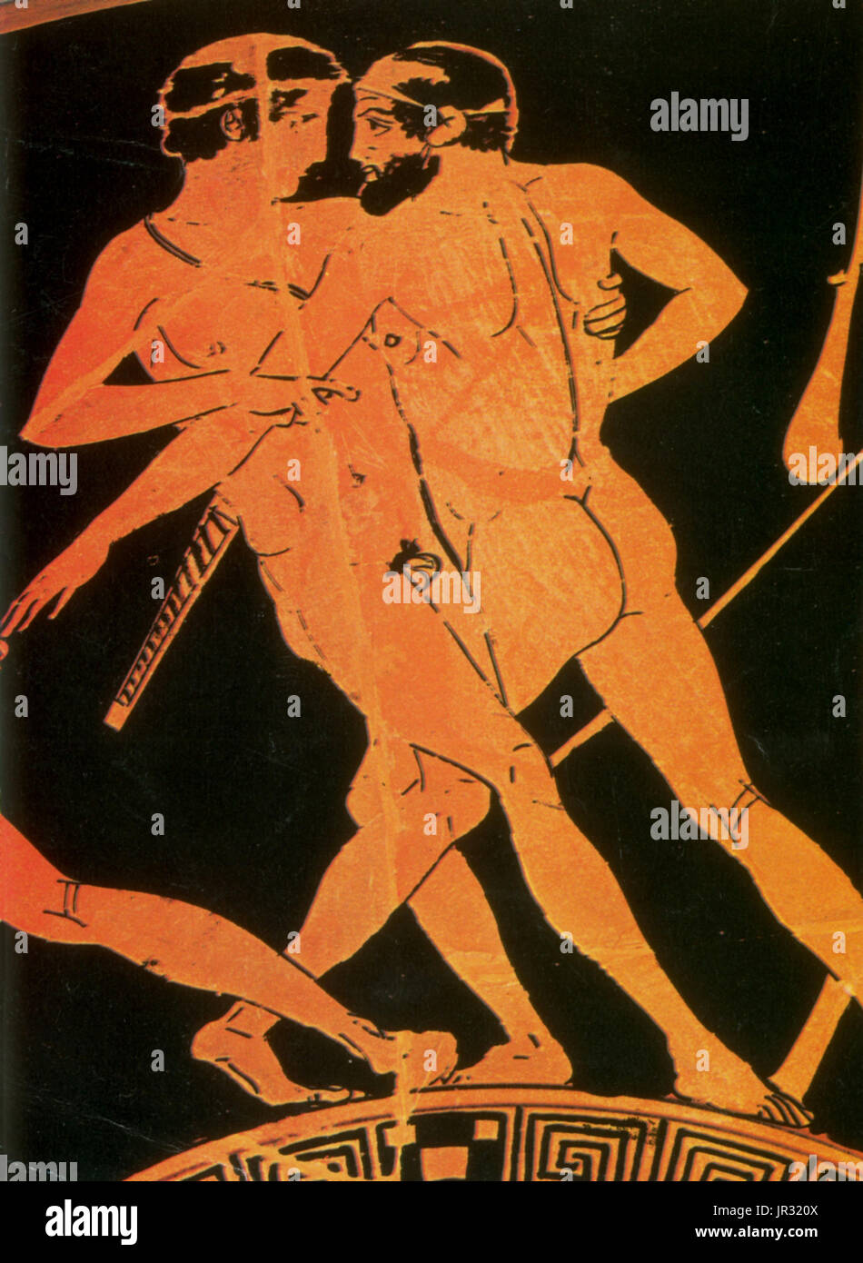 Theseus tötet Periphetes, red-figure Töpferei Stockfoto
