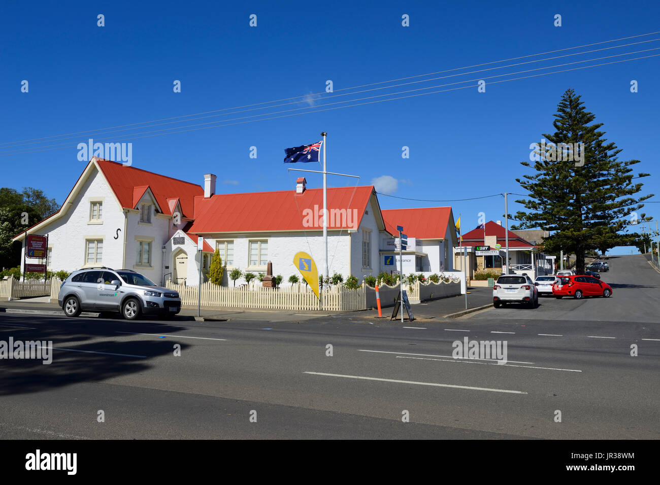 East Coast Heritage Museum und Krieg-Denkmal in Swansea auf Ost Küste von Tasmanien, Australien Stockfoto