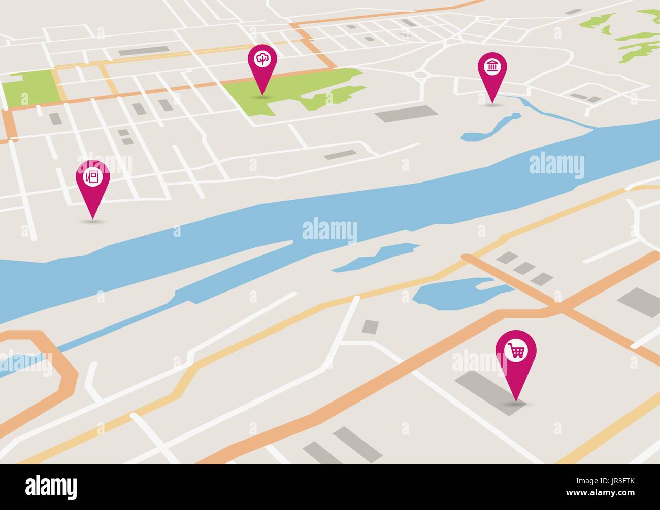 Vektor-Stadtplan Stock Vektor