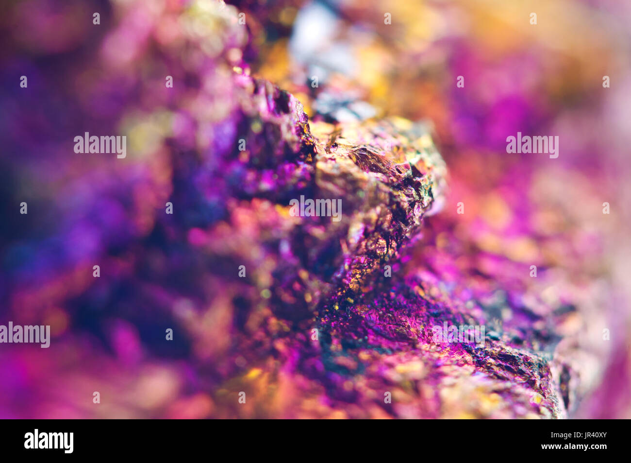 Bunte Metall abstrakten Hintergrund aus natürlichen Mineral. Makro Stockfoto