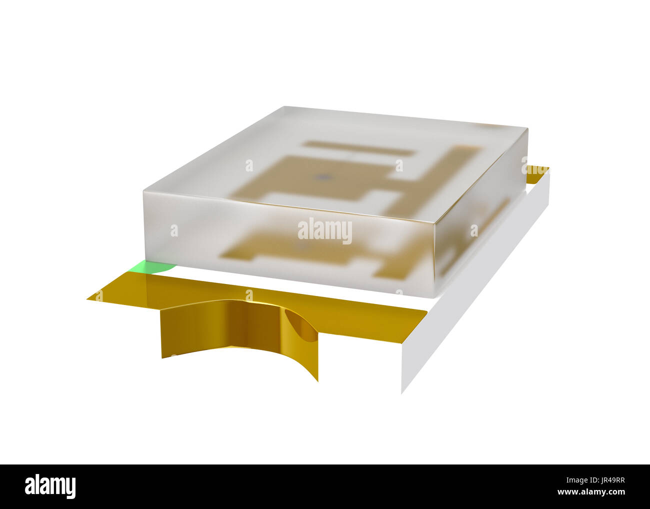 Realistische 3D-Render Smd led Diode auf weißem Hintergrund mit Beschneidungspfad Stockfoto