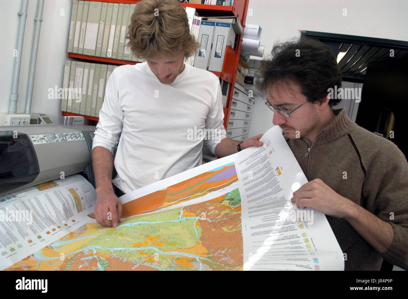 Bicocca Universität Mailand (Italien), Departement Umweltwissenschaften, Labor für digitale Kartographie. Stockfoto