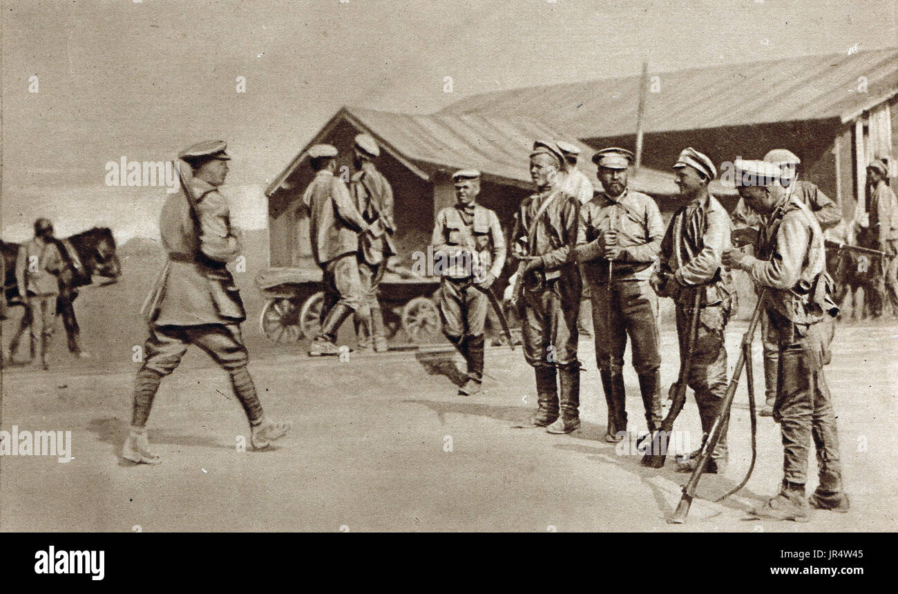 Straßensperre für russische Deserteure, 1917 Stockfoto