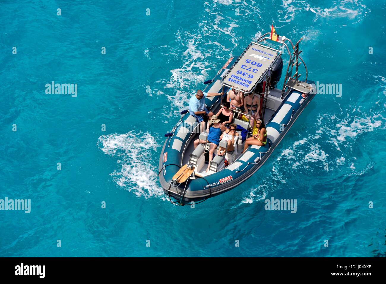 Schnellboot touristische Reise menorca Menorca Stockfoto