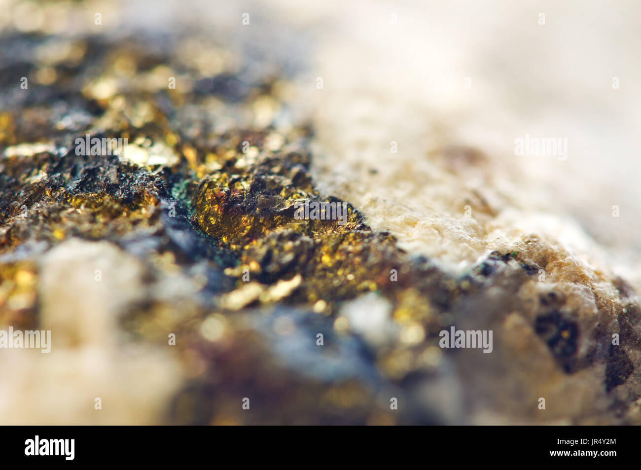 Abstrakte Goldgrund aus natürlichen Mineral. Makro Stockfoto