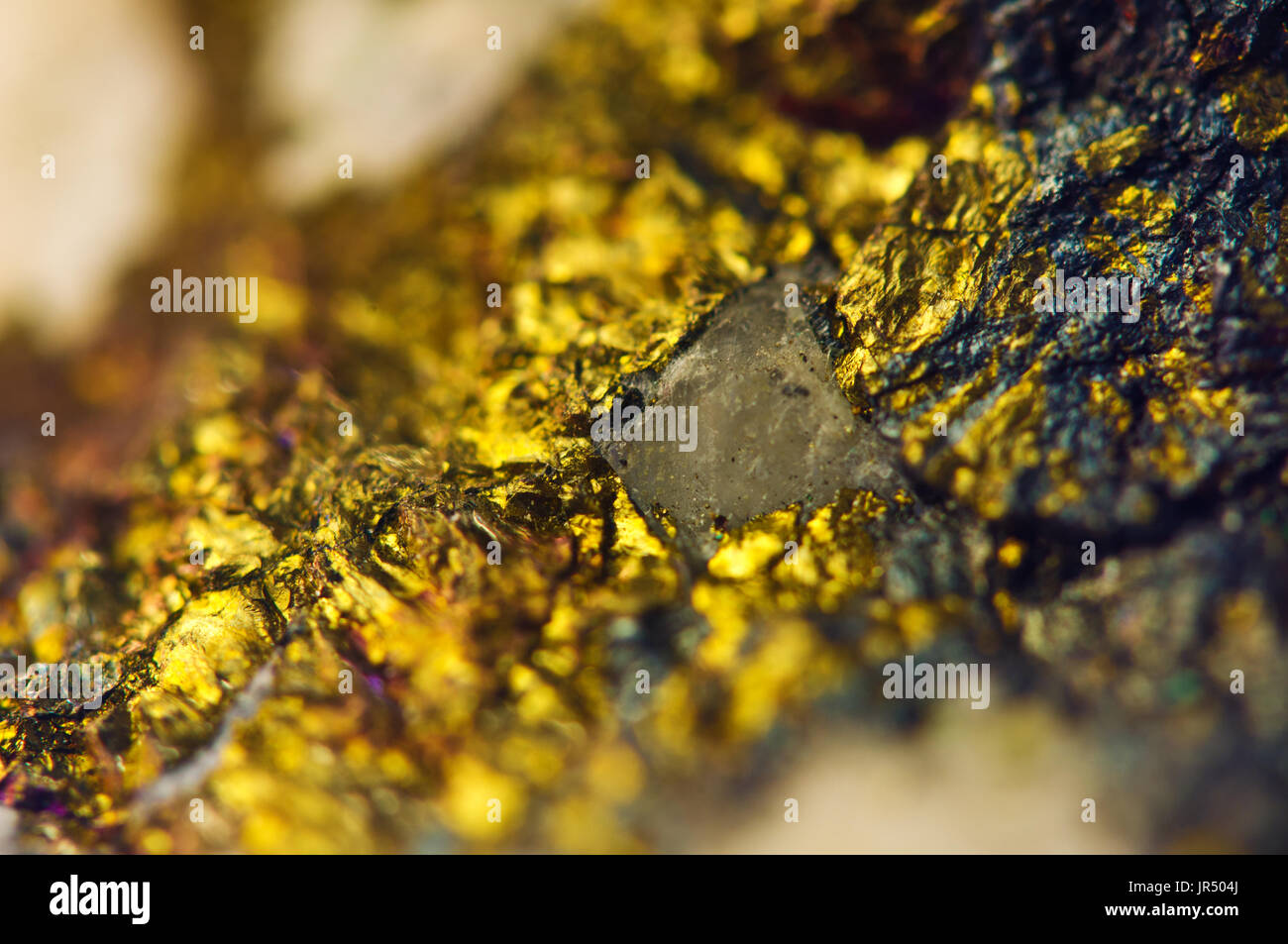 Abstrakte Goldgrund aus natürlichen Mineral. Makro Stockfoto