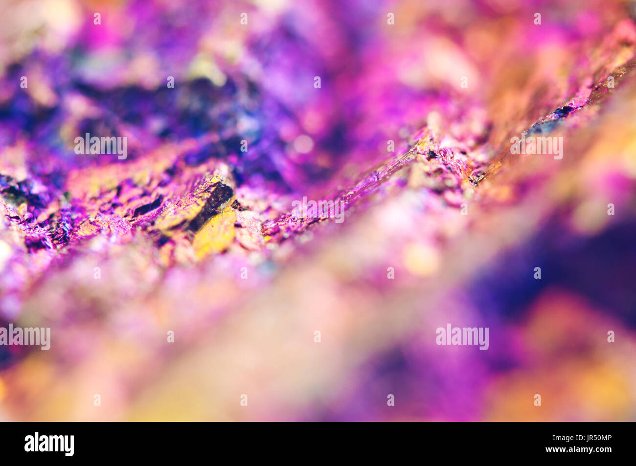 Bunte Metall abstrakten Hintergrund aus natürlichen Mineral. Makro Stockfoto