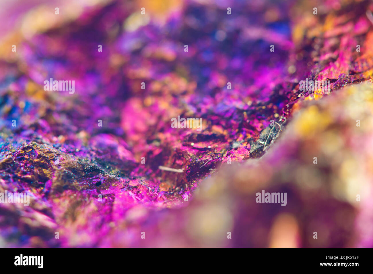 Bunte Metall abstrakten Hintergrund aus natürlichen Mineral. Makro Stockfoto