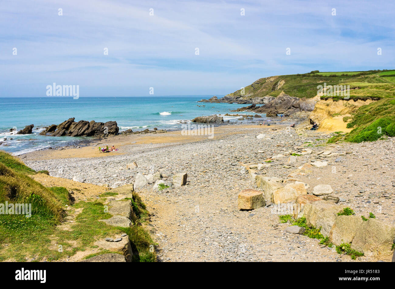 Dollar Cove Beach UK bei Gunwalloe, Lizard Halbinsel, Küste von Cornwall, Großbritannien Stockfoto