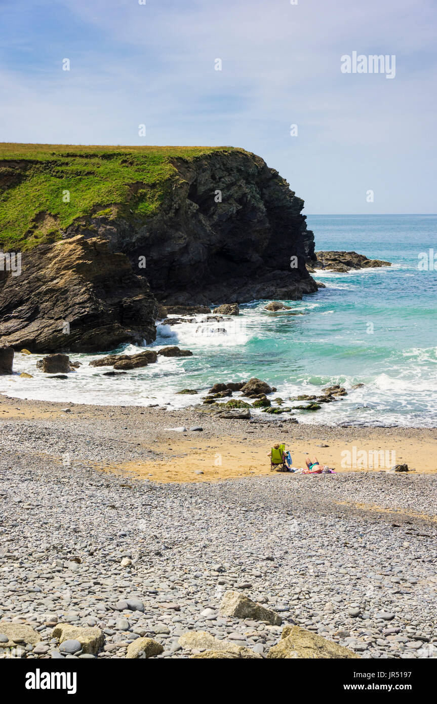 Dollar Cove Beach bei Gunwalloe, Lizard Halbinsel, Cornwall, Großbritannien Stockfoto