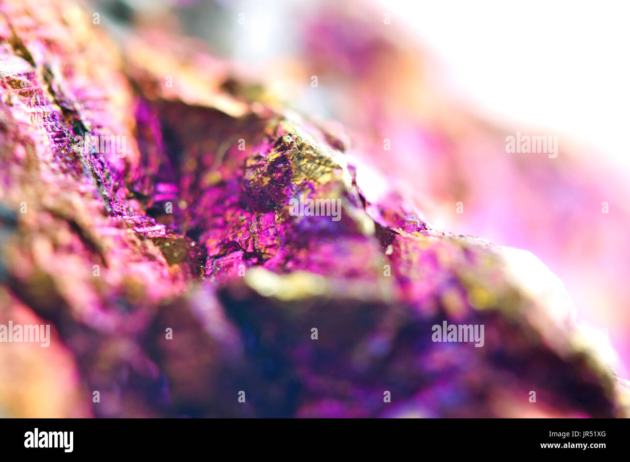 Bunte Metall abstrakten Hintergrund aus natürlichen Mineral. Makro Stockfoto