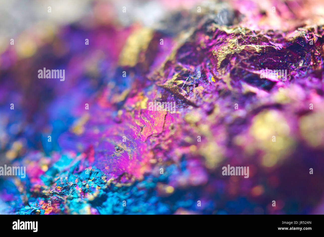 Bunte Metall abstrakten Hintergrund aus natürlichen Mineral. Makro Stockfoto