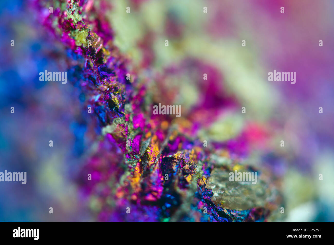 Bunte Metall abstrakten Hintergrund aus natürlichen Mineral. Makro Stockfoto