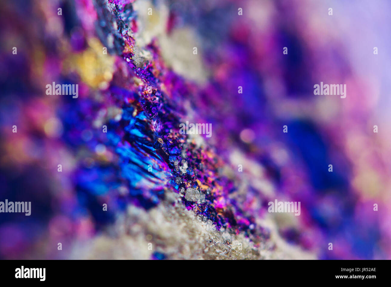 Bunte Metall abstrakten Hintergrund aus natürlichen Mineral. Makro Stockfoto