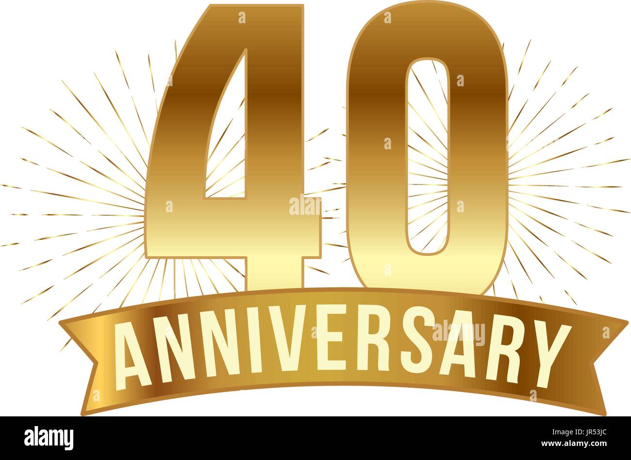 Geburtstag goldene vierzig Jahre Zahl Alamy