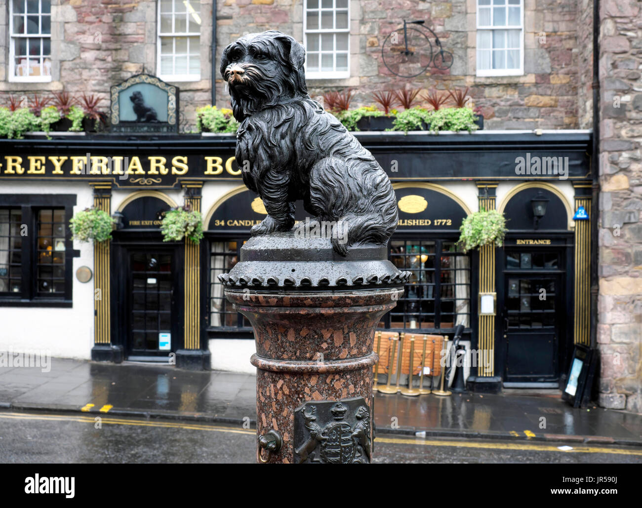 Greyfriars Bobby, Hund Statue, Edinburgh, Schottland, Vereinigtes Königreich Stockfoto