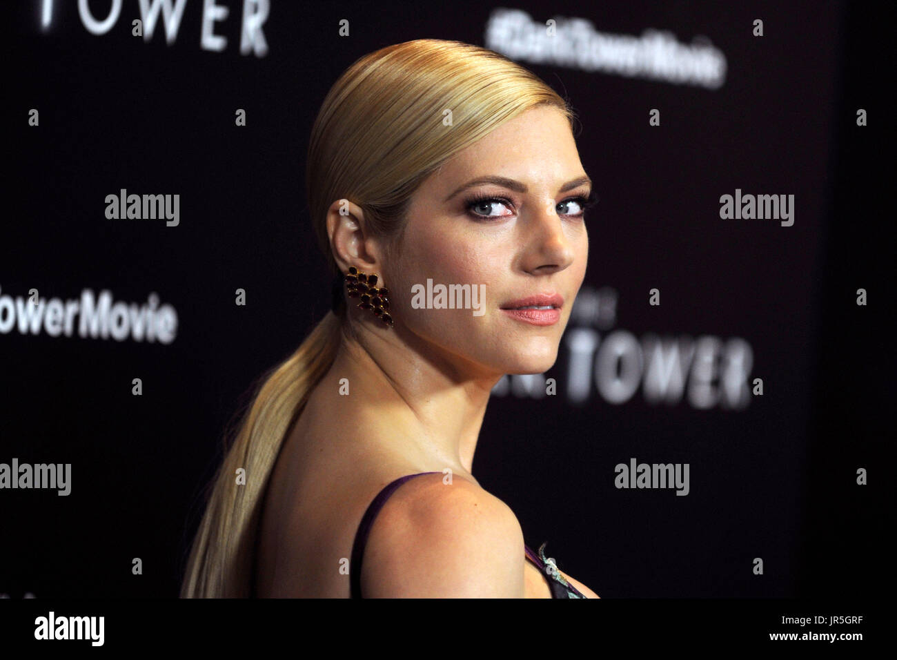 Katheryn Winnick besucht "The Dark Tower" NewYork Premiere im Museum of Modern Art am 31. Juli 2017 in New York City. Stockfoto