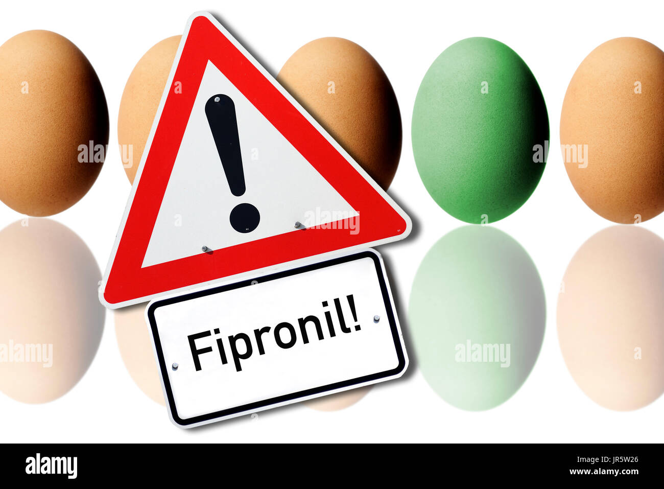 Eiern mit Fipronil kontaminiert Stockfoto