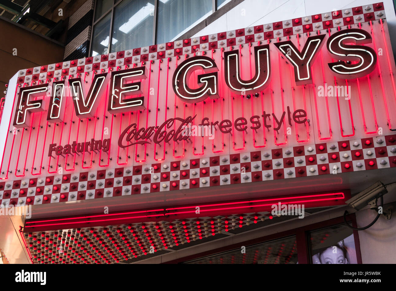 Fünf Jungs Restaurant in Times Square, New York City, USA Stockfoto