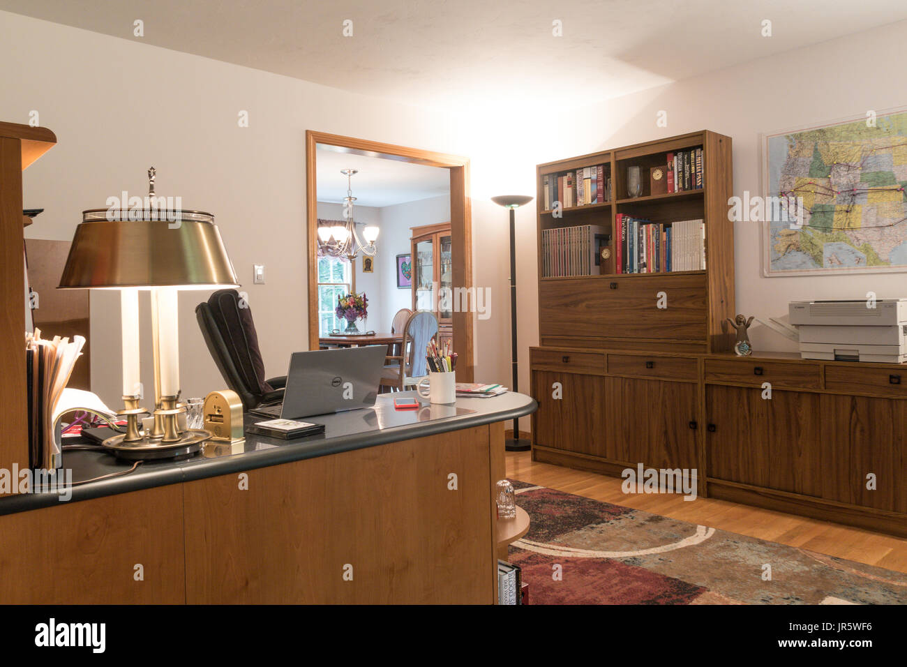 Upscale Residential Home Office, USA Stockfoto