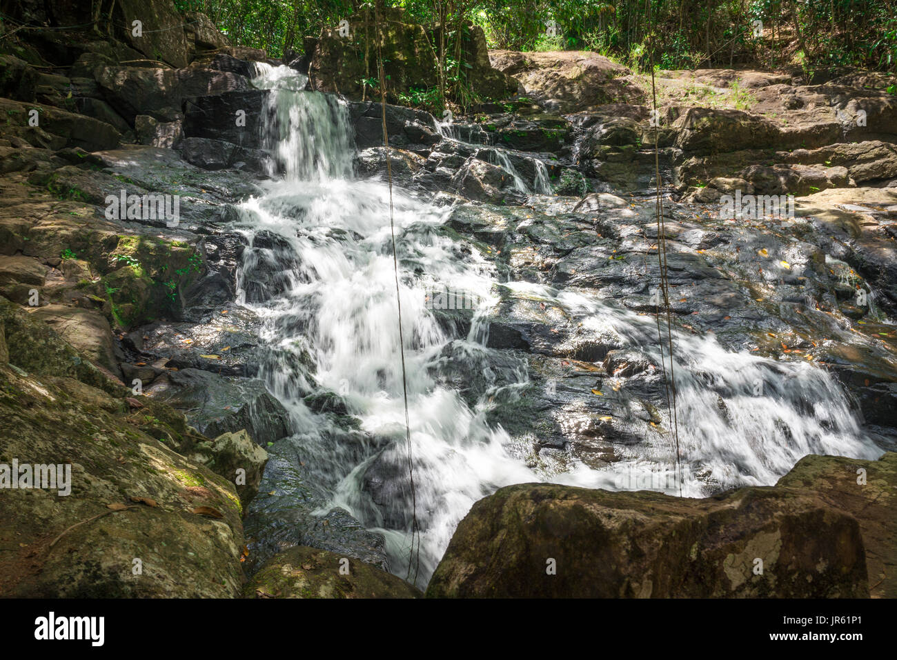 Wasserfall und Bach im Wald in Itacare Bahia Brasilien Stockfoto