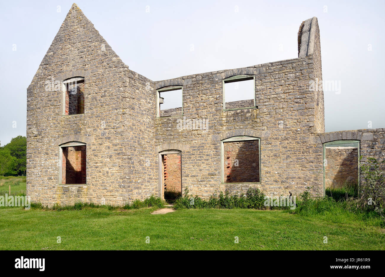 Ruine der Gärtner Hütte, Bucht, Dorset in 1943 aufgegeben Stockfoto
