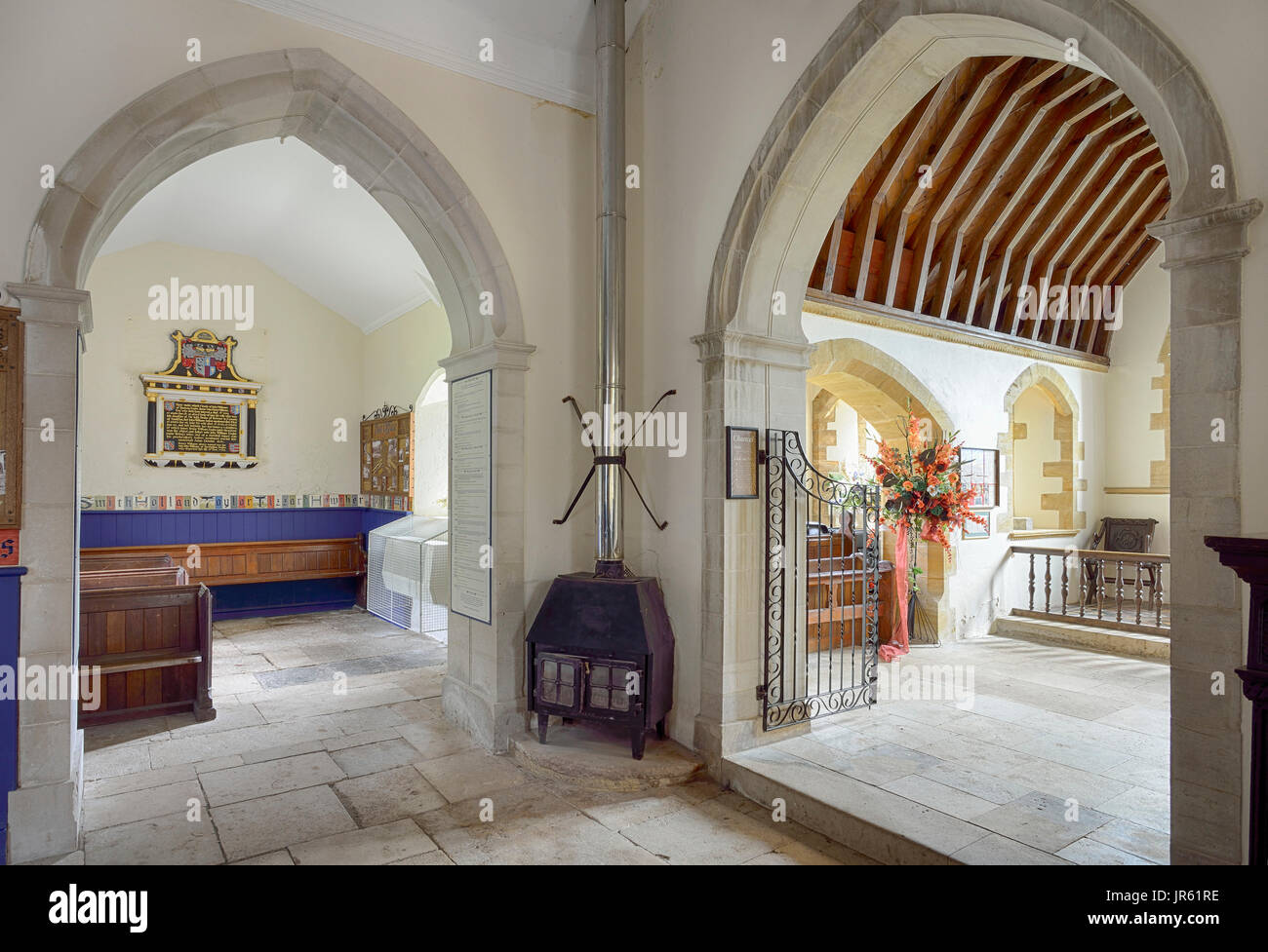 13. Jahrhundert Str. Marys Kirche, Bucht, Dorset Bucht wurde durch den Krieg Büro n 1943 zur militärischen Ausbildung requiriert und kehrte nie v Stockfoto