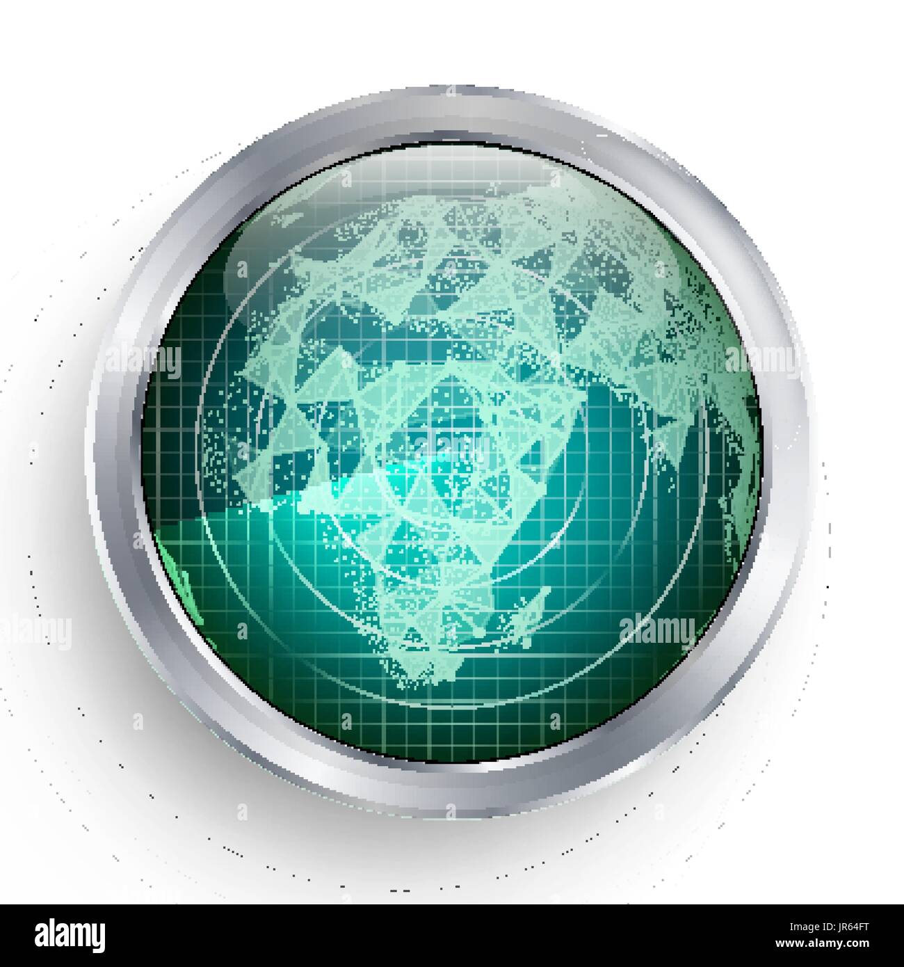 Radar-Vektor. Afrika. Militärische abstrakte Bildschirm Radar. HUD-Benutzeroberfläche. Stock Vektor