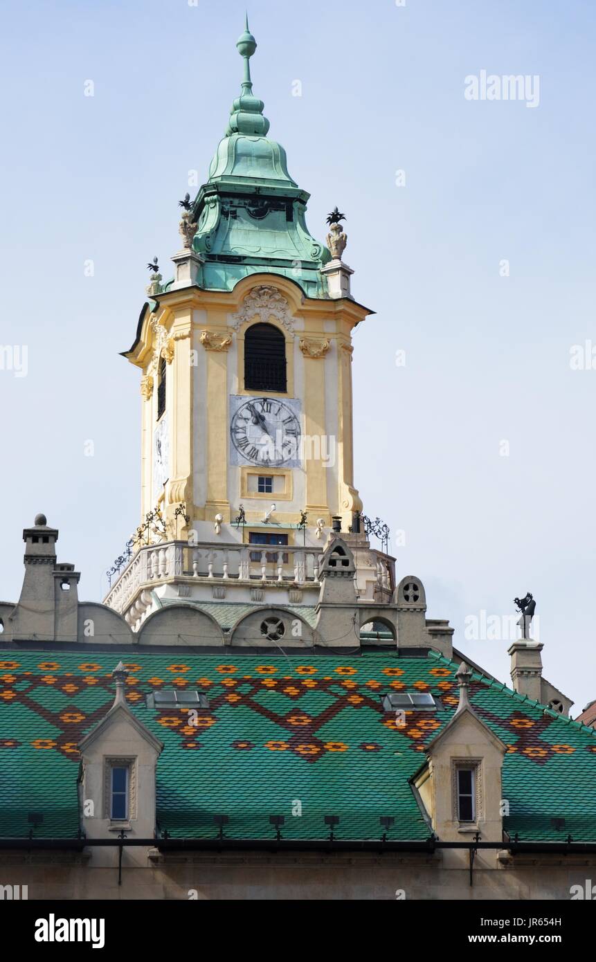 Dach von Bratislava Rathaus Stockfoto