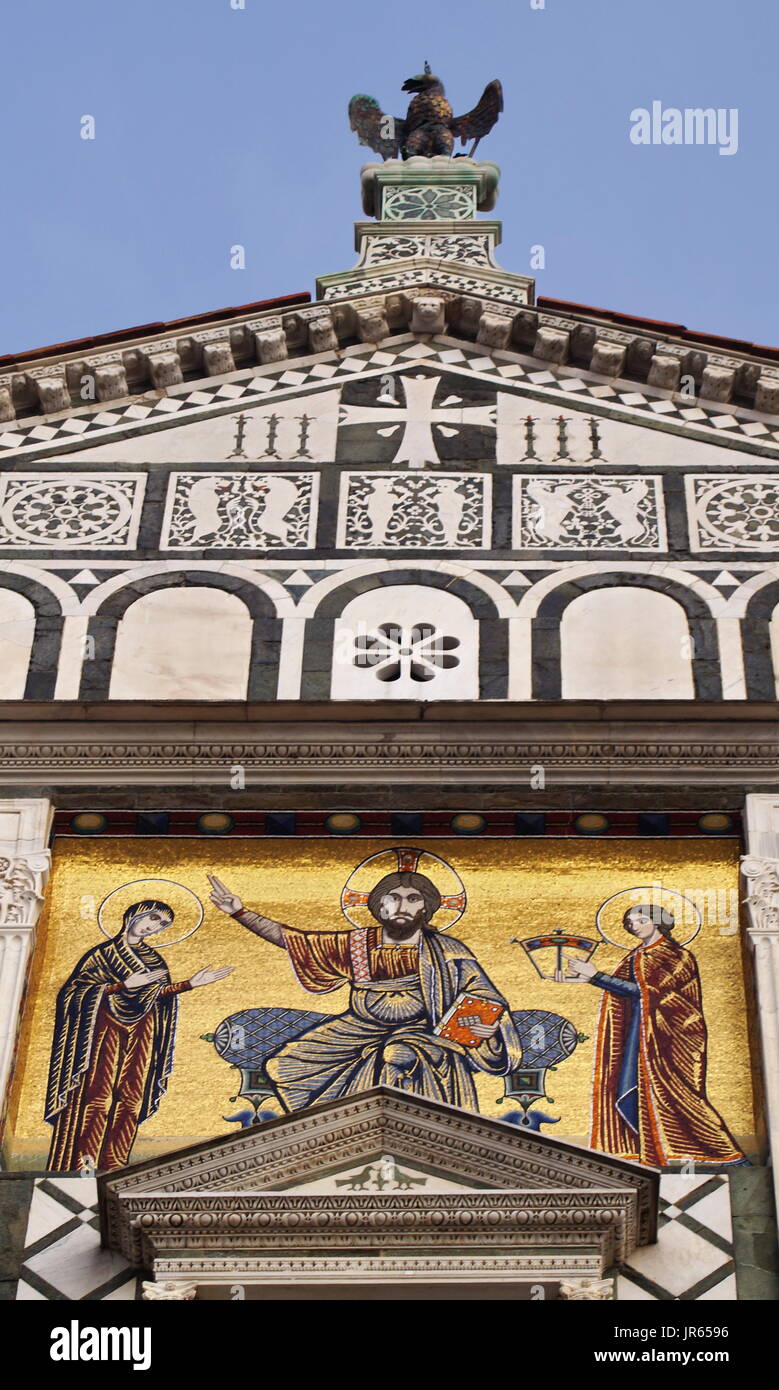 Detail von die Kirche von San Miniato al Monte, Florenz, Italien Stockfoto