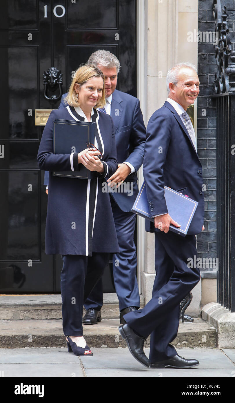 Minister besuchen die wöchentlichen Kabinettssitzung am 10 Downing Street Featuring: David Liddington MP, Amber Rudd MP, Brandon Lewis MP Where: London, Vereinigtes Königreich bei: Kredit-4. Juli 2017: John Rainford/WENN.com Stockfoto