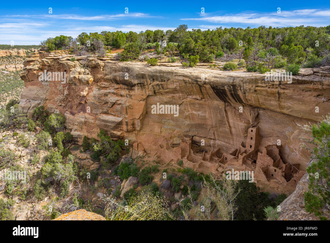 Square Tower House, Mesa Verde Nationalpark, Colorado, Amerika, USA Stockfoto