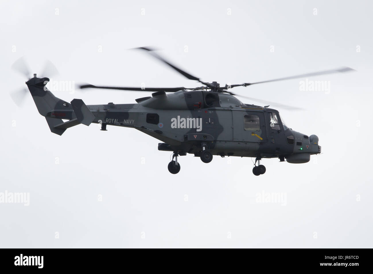 Fairford, Gloucestershire, UK - 10. Juli 2016: Royal Navy Black Cat Augusta Westland Lynx Wildcat Display Team Stockfoto