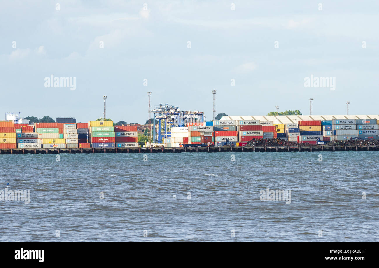 Flexistowe container Docks. Stockfoto