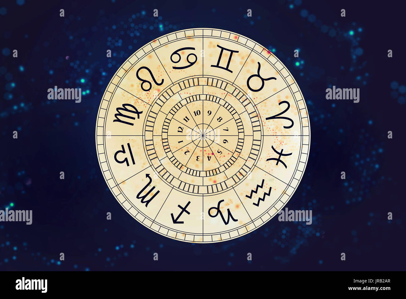 Astrologie Sternzeichen Horoskop, einfachen Lineart Abbildung Stockfoto