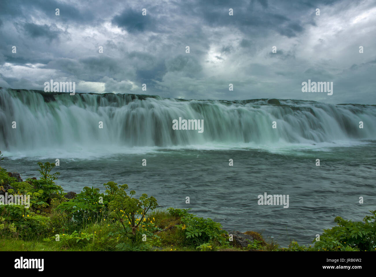 Eine Exposition der Faxi Wasserfall in Island. Stockfoto