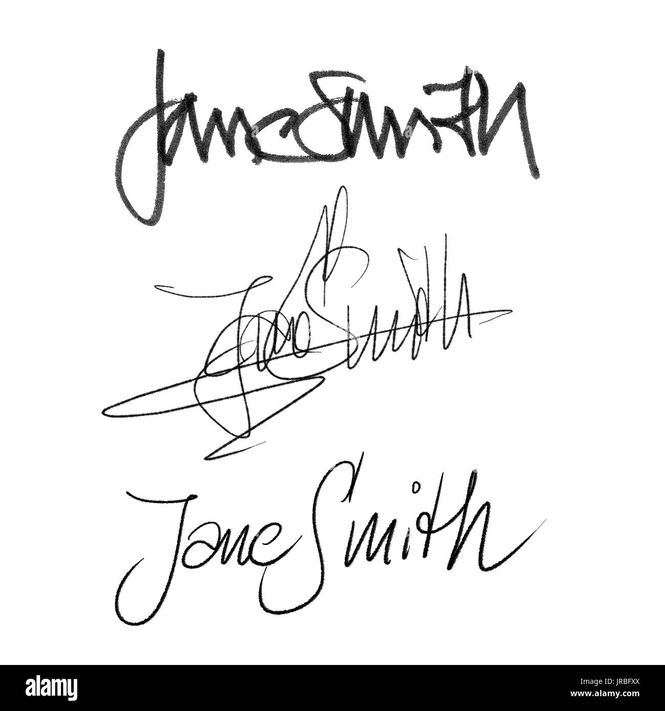 Handwriting signature autograph Fotos und Bildmaterial in hoher