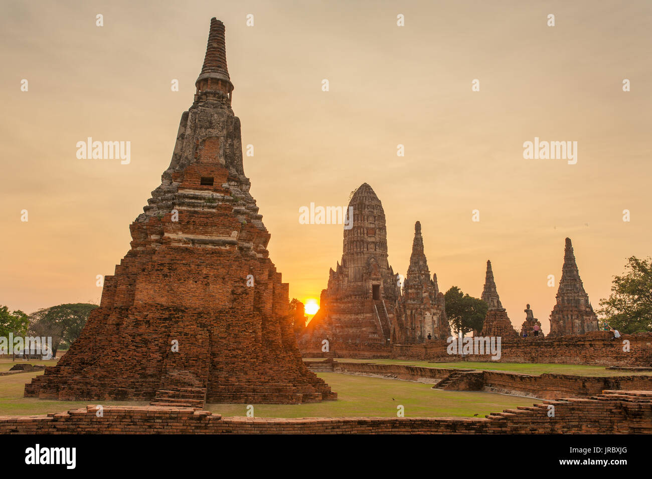 Wat Chaiwatthanaram Tempel in Ayutthaya historischen Park, Thailand Stockfoto