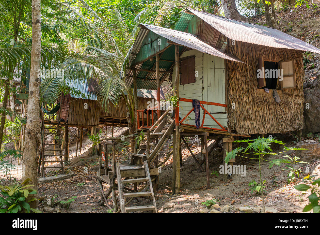 Bambushütte auf Koh Chang Insel in Thailand. Stockfoto