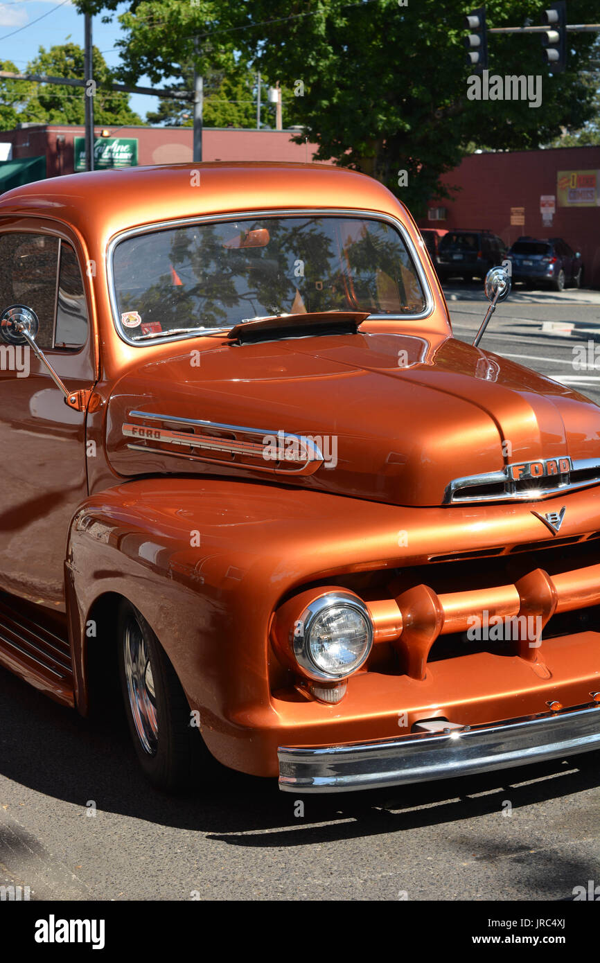 Orange Oldtimer Stockfoto