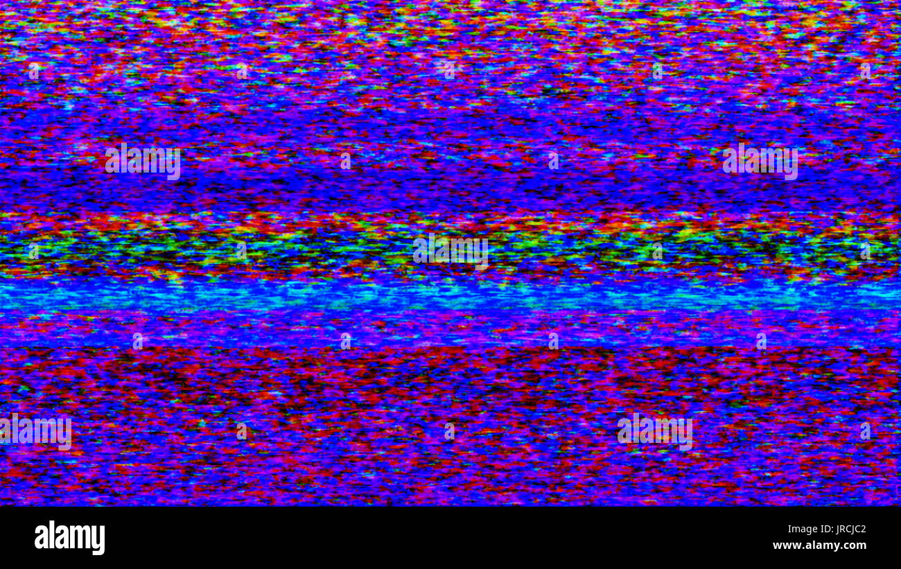 Ein TV-Bildschirm ohne Signal, abstrakte, bunte TV Schnee. Stockfoto